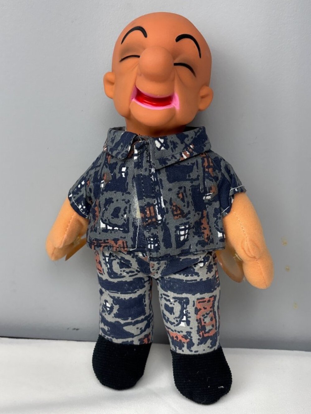 Mr. Magoo Plush Doll In Patterned Outfit 8" w/ Suction Cup Vintage USA